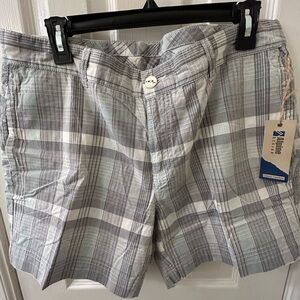 Alpine Women's Plaid Shorts - Gray and White